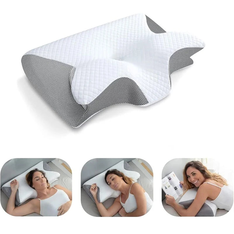 2-in-1 Memory Foam Cervical Pillow – Ergonomic Contour Neck Support
