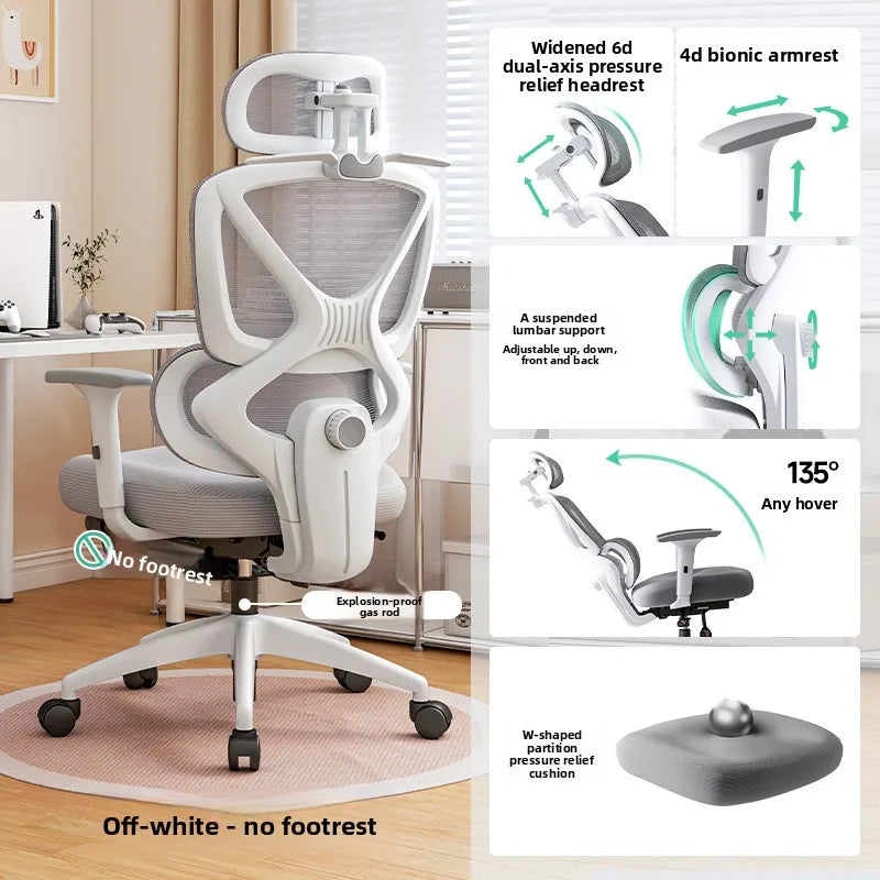Ergonomic Gaming & Office Chair – Reclining with Lumbar Support & 4D Armrests