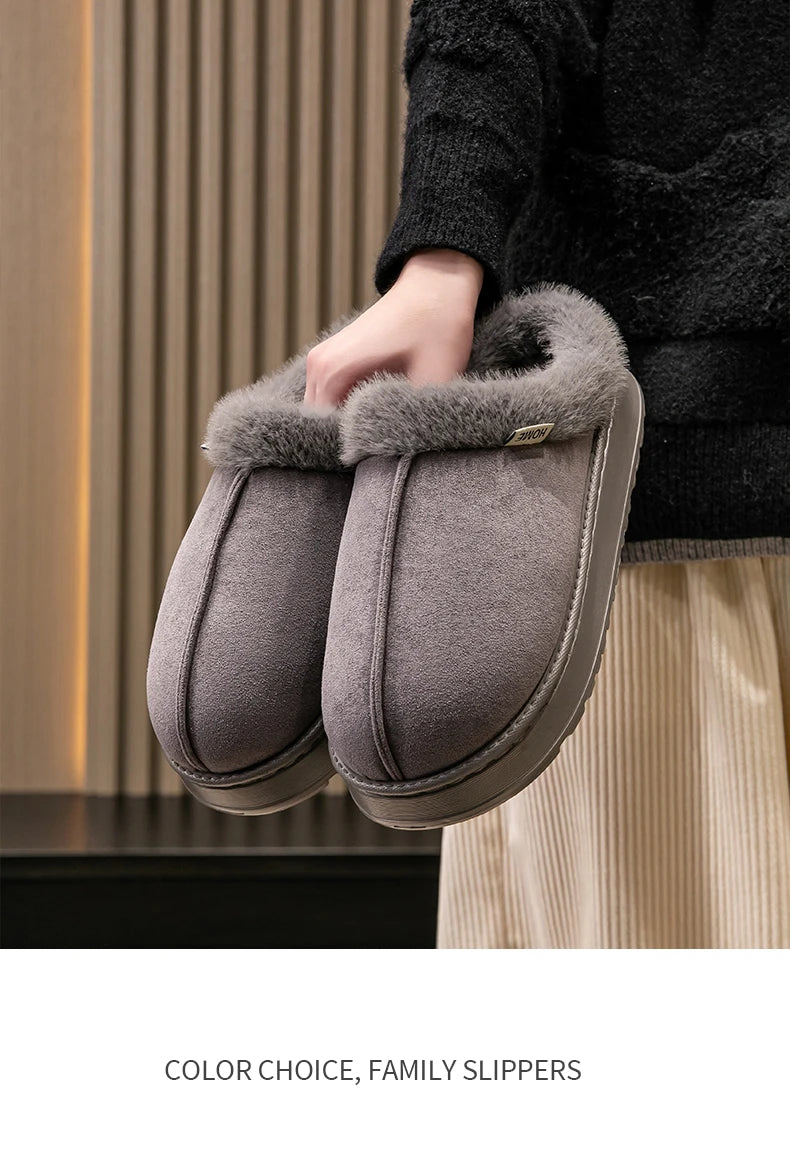Women’s Warm Fluffy Slippers – Anti-Slip EVA Thick Sole Indoor Shoes