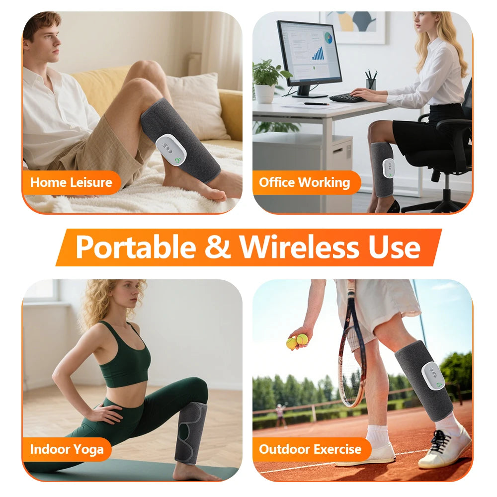 360° Air Compression Leg Massager – Wireless Calf Muscle Recovery