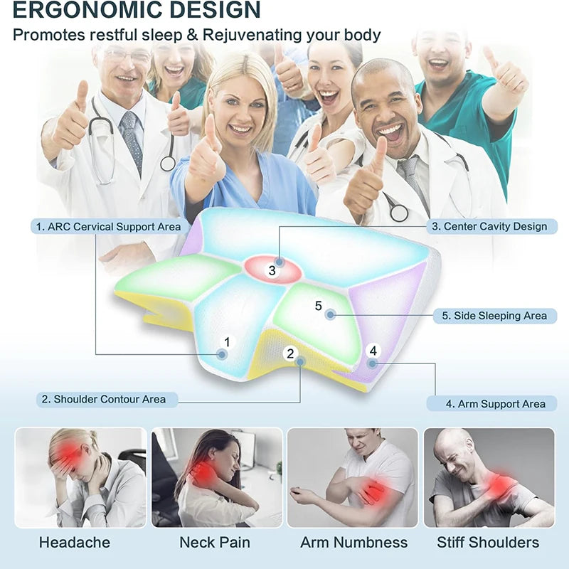 2-in-1 Memory Foam Cervical Pillow – Ergonomic Contour Neck Support